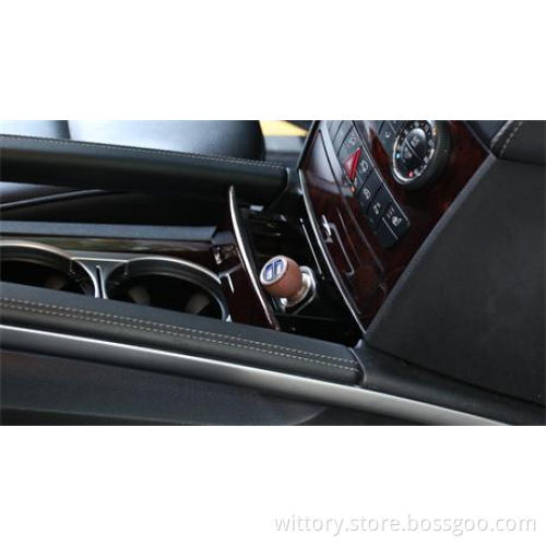 Piston top with leather grain smart car charger